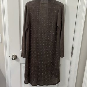 Studded gray/ purple long cardigan